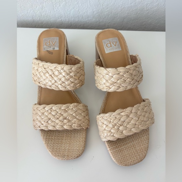 DV by Dolce Vita Braided Double-Strap Block Heel Mule - Cream Size 8.5 - Picture 5 of 8